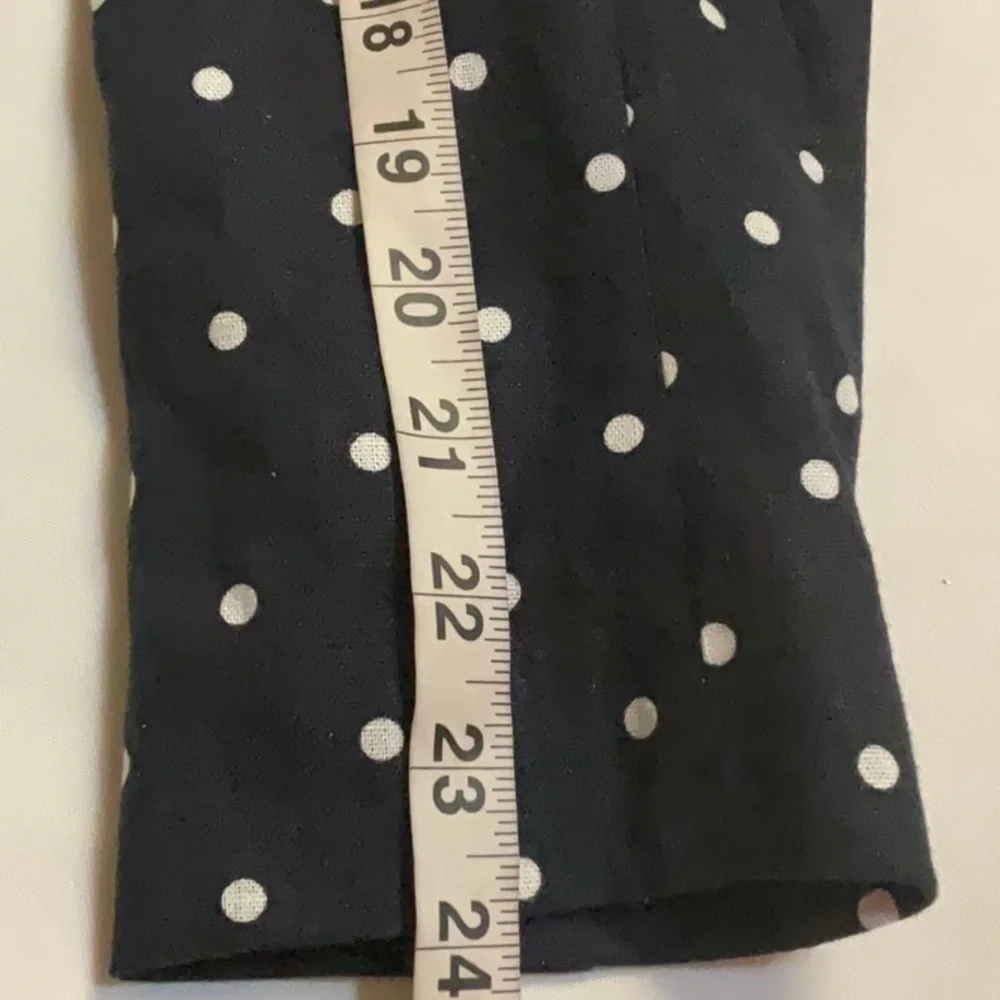 Liz Claiborne Navy Polka Dot Blazer Linen Blend Size 4
